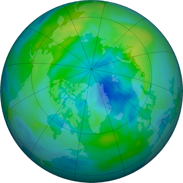 Arctic ozone map for 05 October 2015